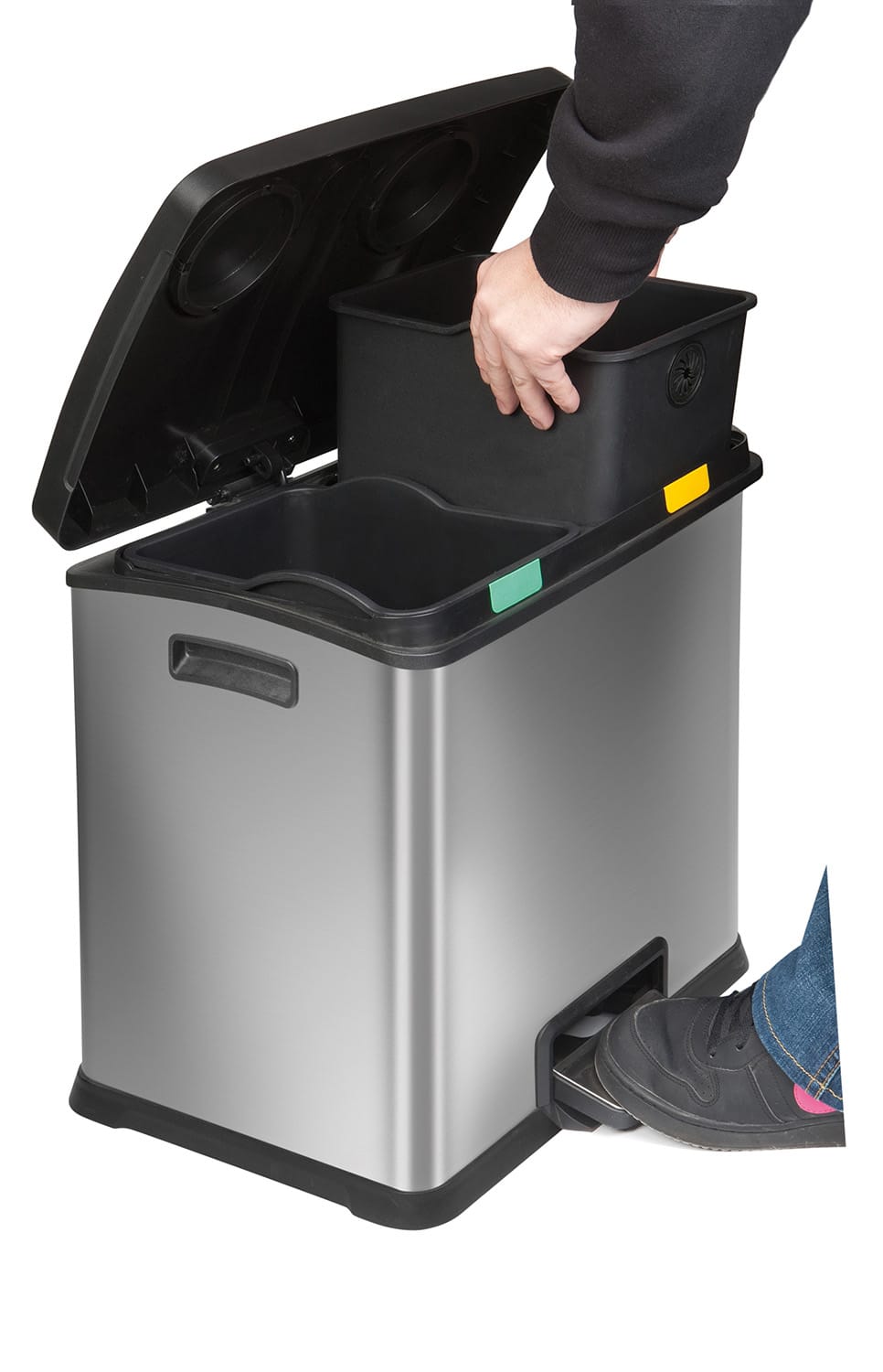 Rejoice Recycle Step Bin 12+12L Matt s/s