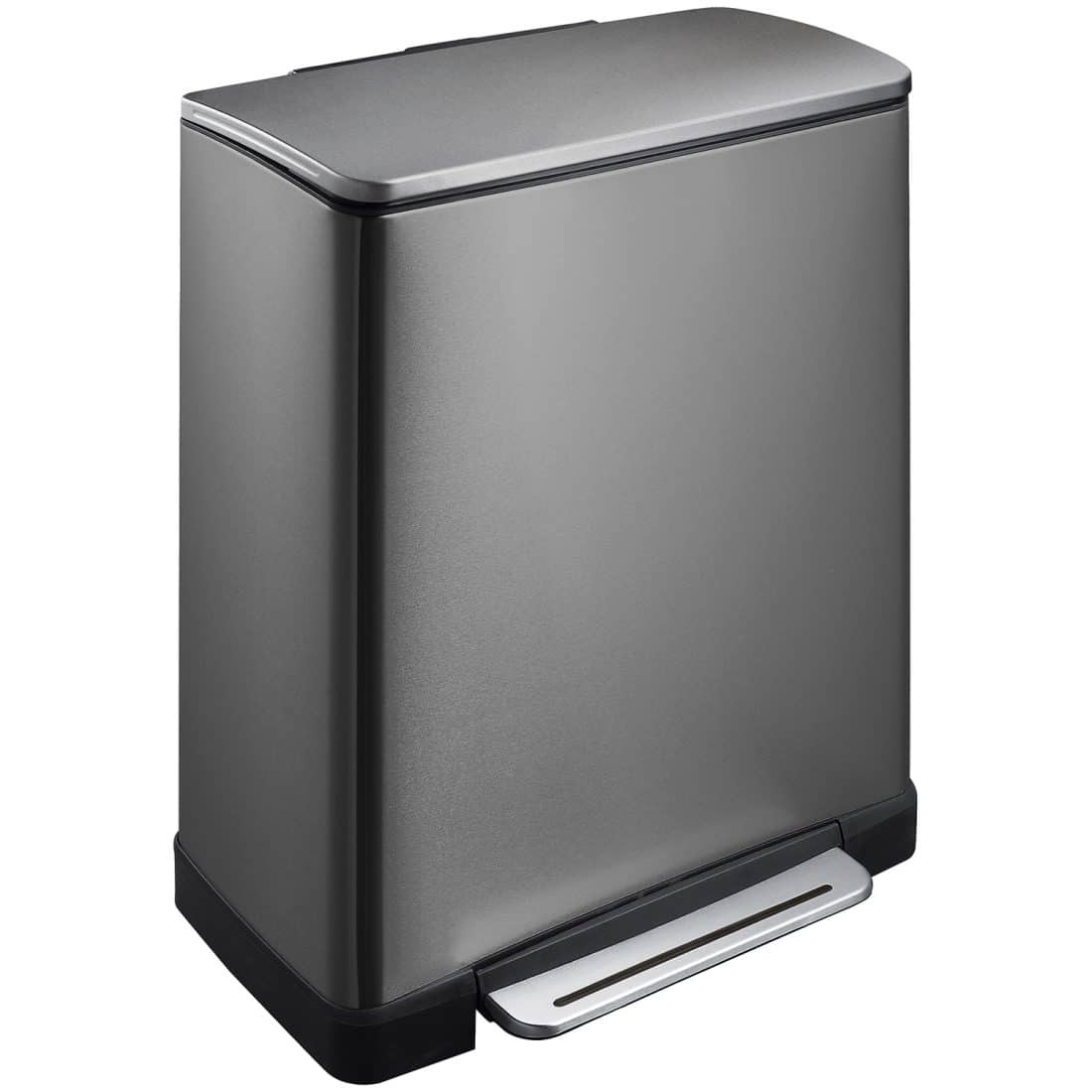 E Cube Recycle Step Bin 28 18l Black Steel