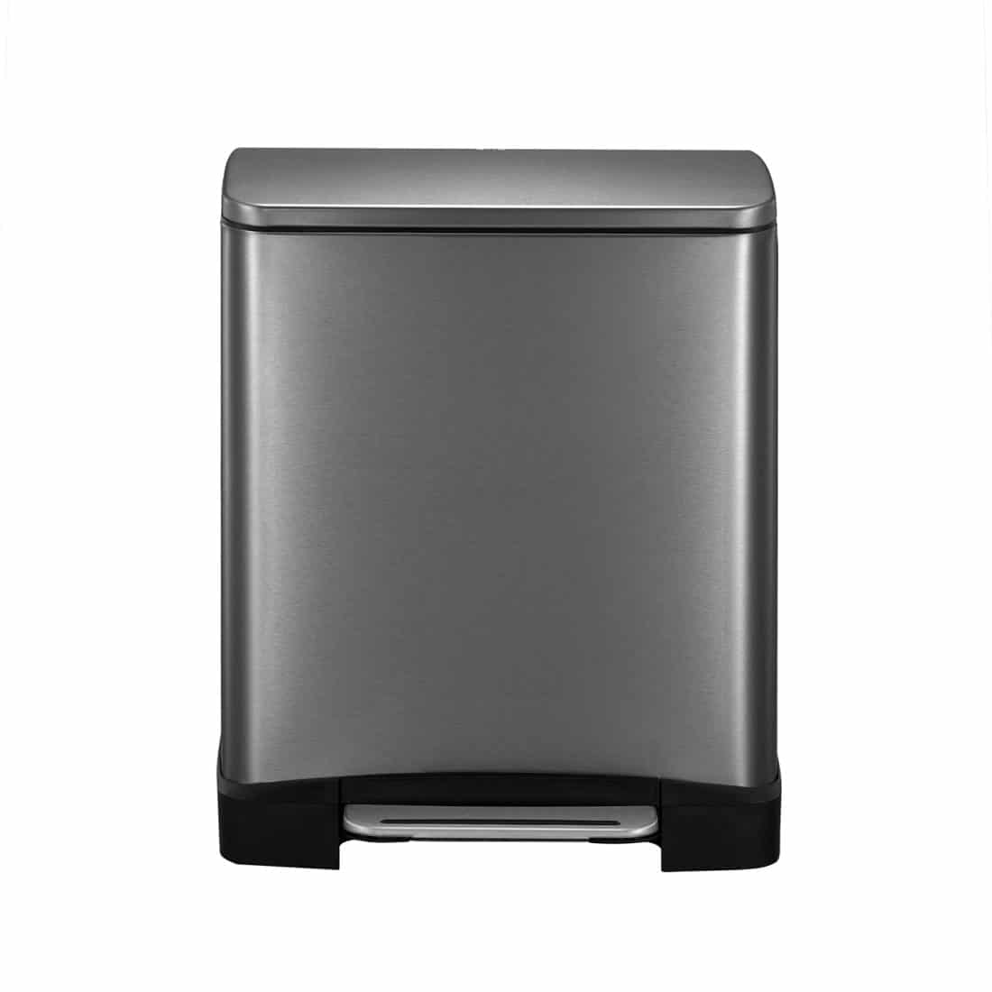 E-Cube Recycle Step Bin 28+18L Black Steel