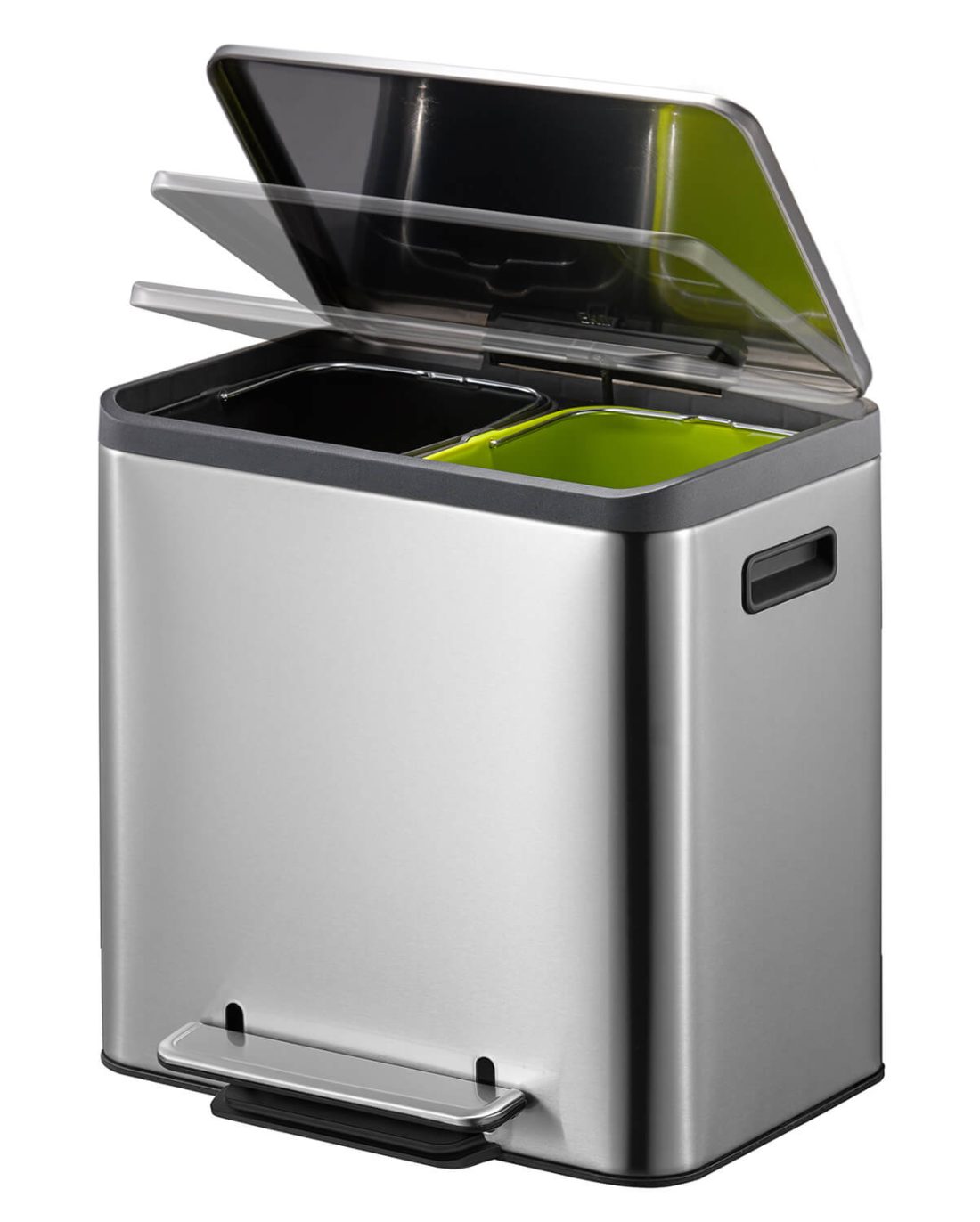 EcoCasa Recycle Step Bin 12+12L Matt s/s