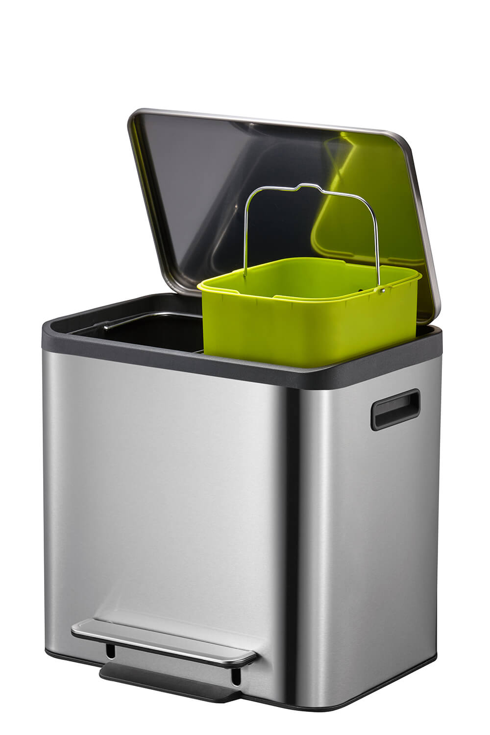 EcoCasa Recycle Step Bin 12+12L Matt s/s