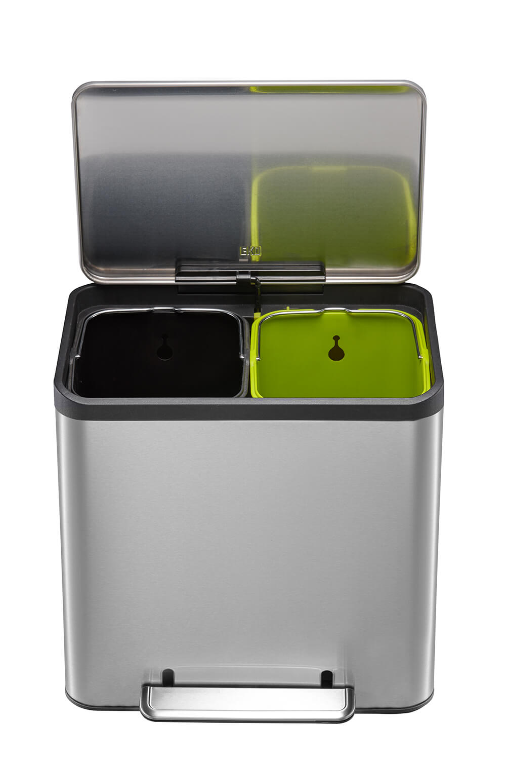 EcoCasa Recycle Step Bin 12+12L Matt s/s