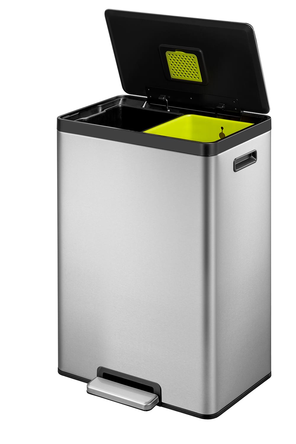 EcoCasa II Recycle Step Bin 20+20L Matt s/s