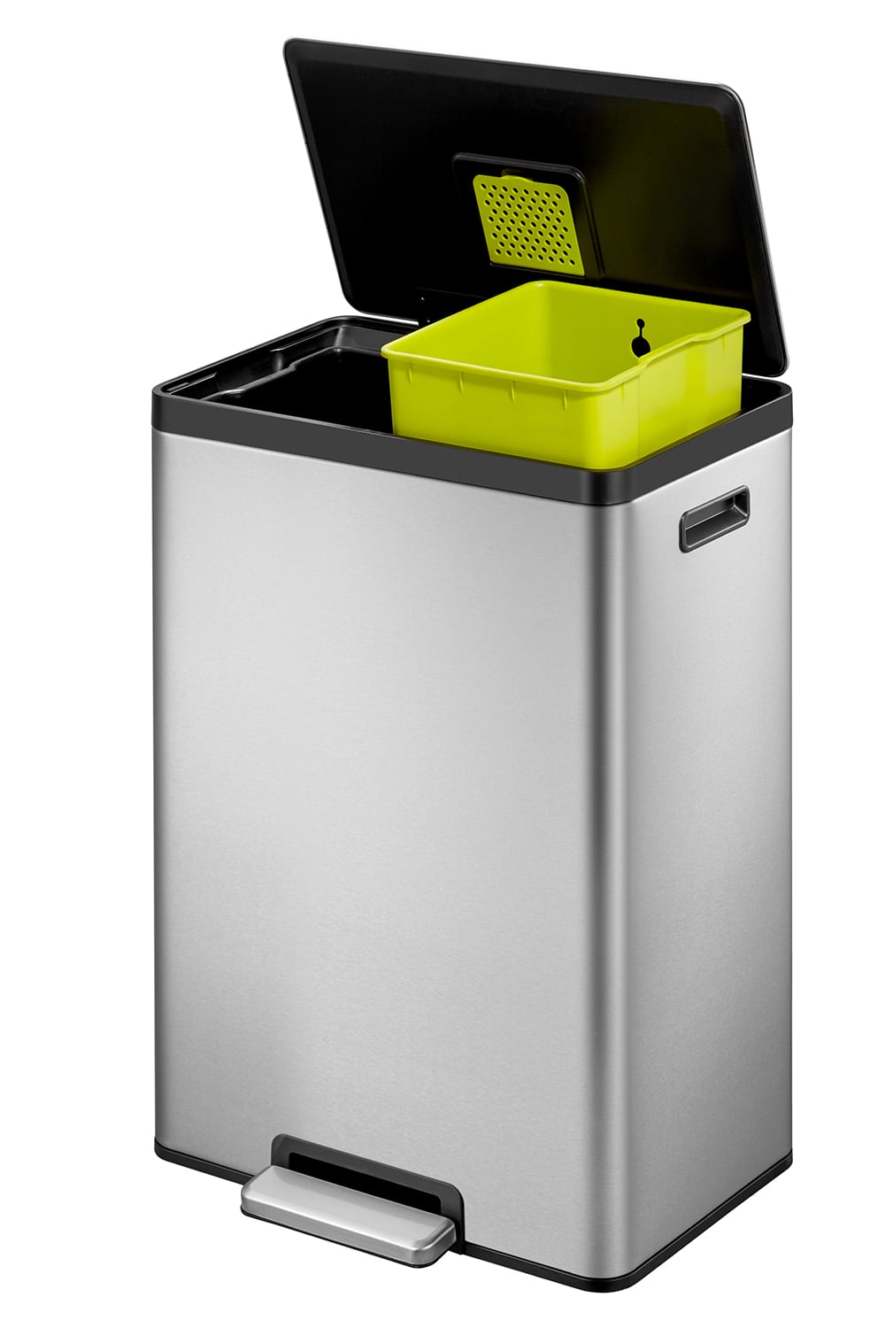 EcoCasa II Recycle Step Bin 20+20L Matt s/s