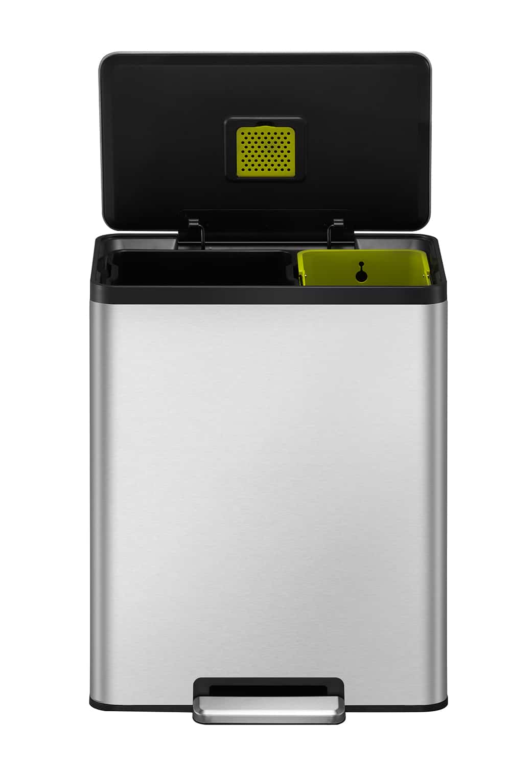 EcoCasa II Recycle Step Bin 36+24L Matt s/s