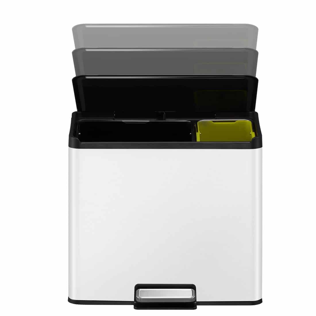 Essential Recycle Step Bin 20+9L White