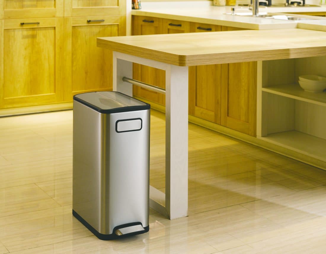 Ecofly Recycle Step Bin 20+20L Matt s/s