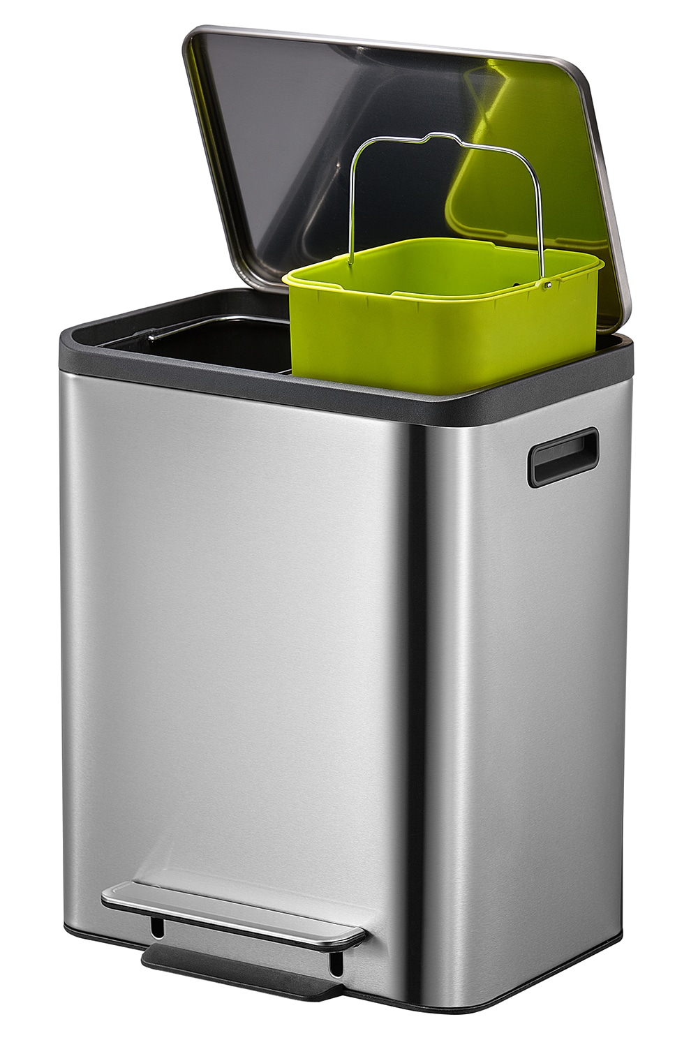 EcoCasa Recycle Step Bin 15+15L Matt s/s