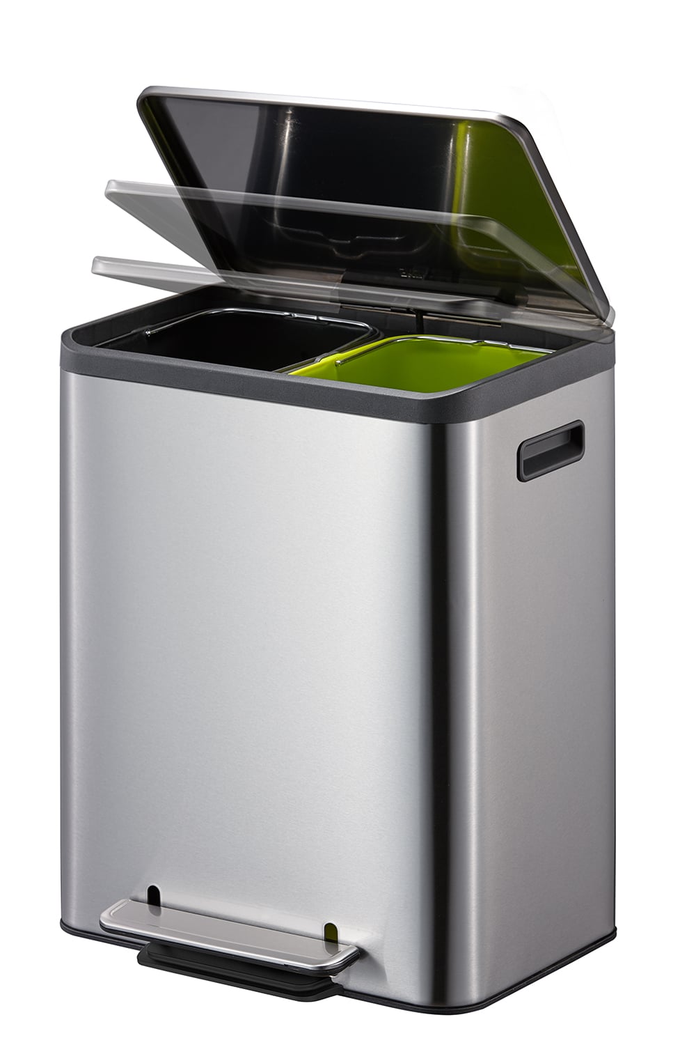 EcoCasa Recycle Step Bin 15+15L Matt s/s