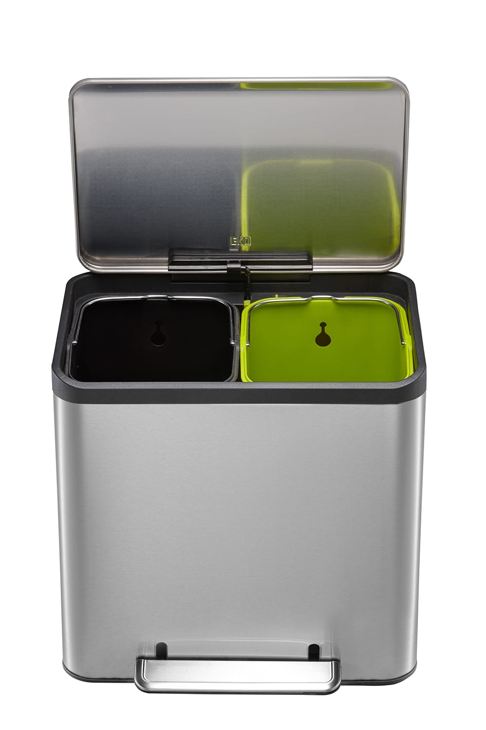 EcoCasa Recycle Step Bin 15+15L Matt s/s